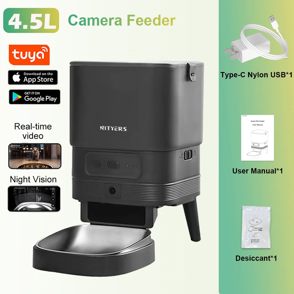 Nityers Automatic Cat And Small Dog Feeder With Timed Dispenser