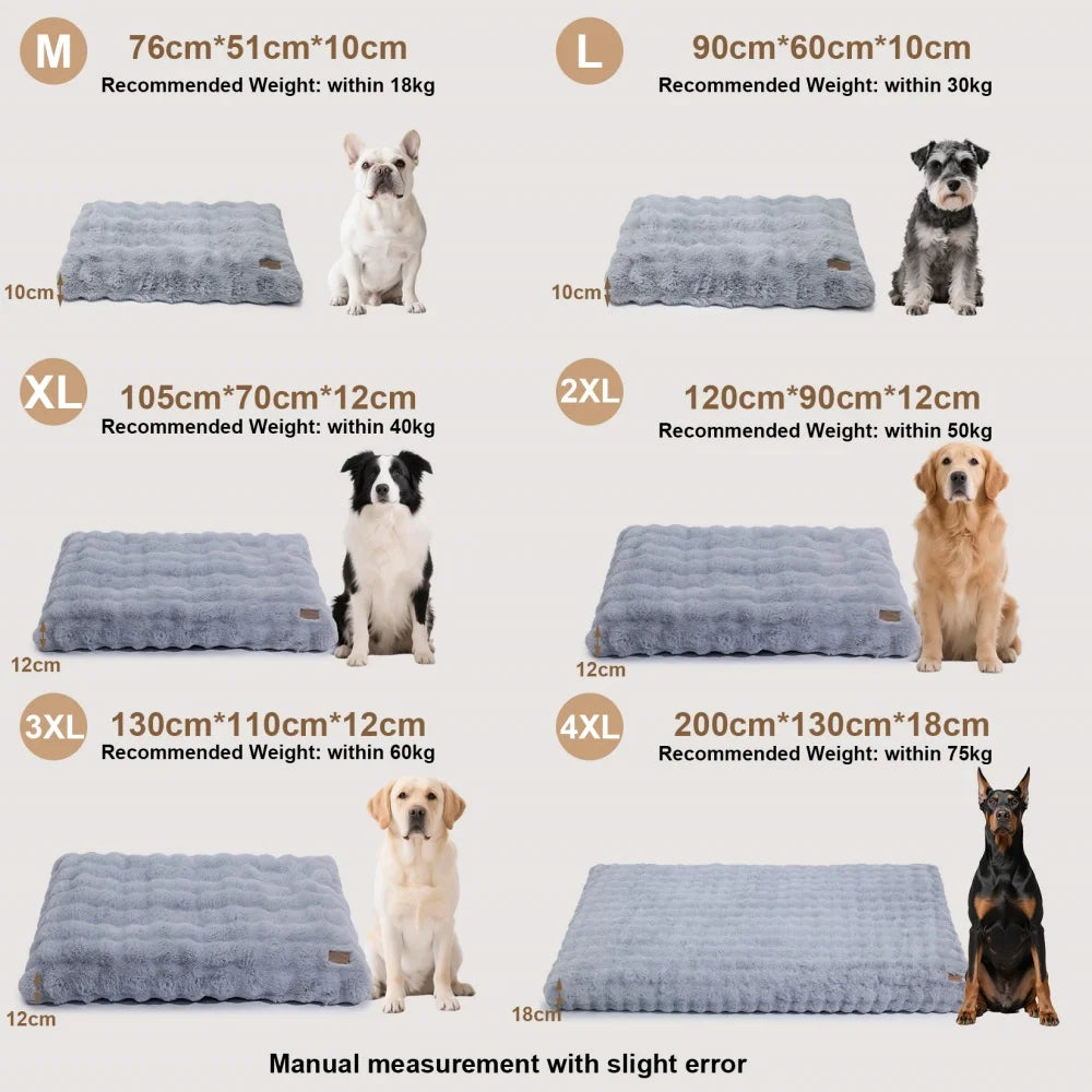BORWART Ultra Plush Dog Bed For Large Dogs Washable Mat