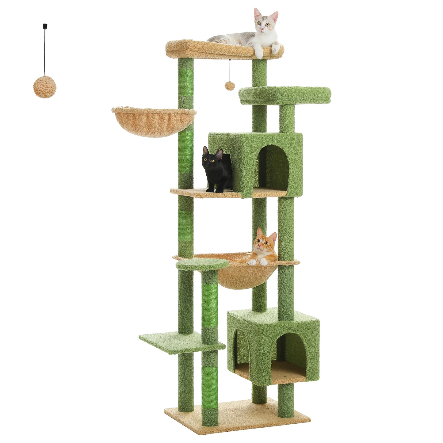 PAWZ Road Tall Cat Tree With Hammock And Scratching Posts