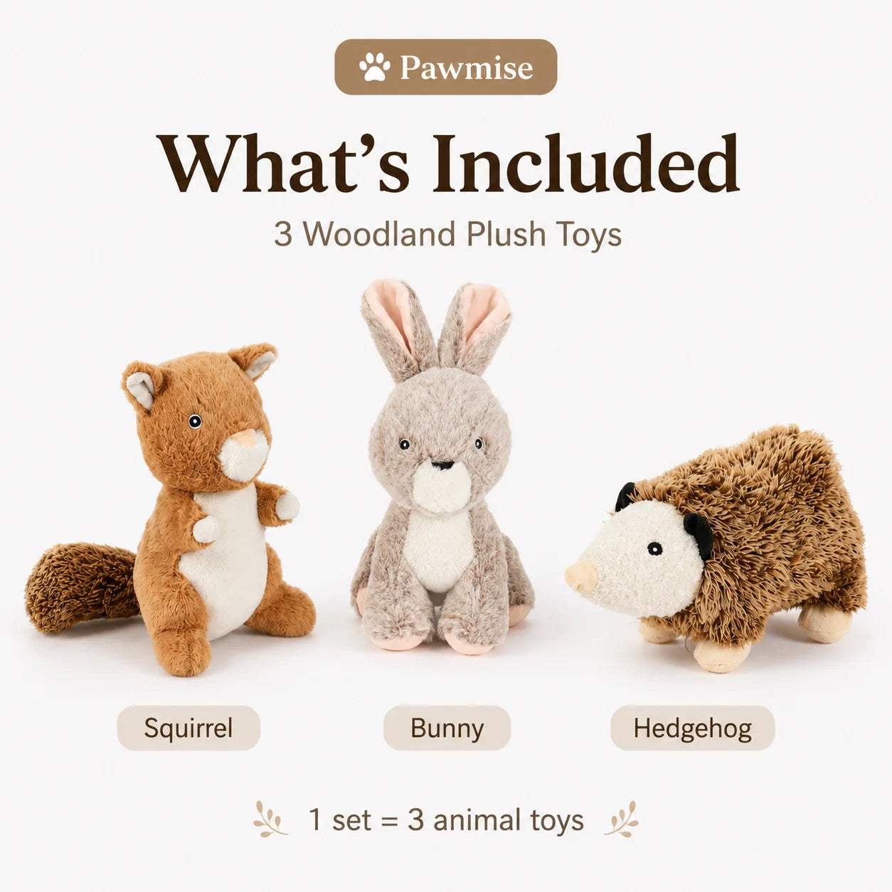 Three-Piece Squeaky Plush Toy Set For Small Dogs And Cats