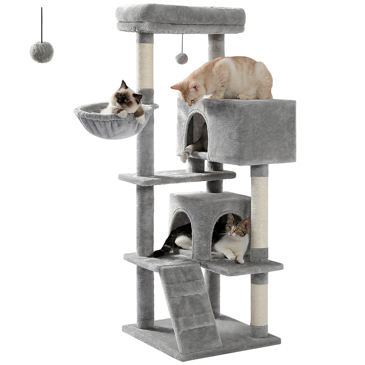 PEQULTI Five Level Cat Tree With Hammock And Cozy Condos