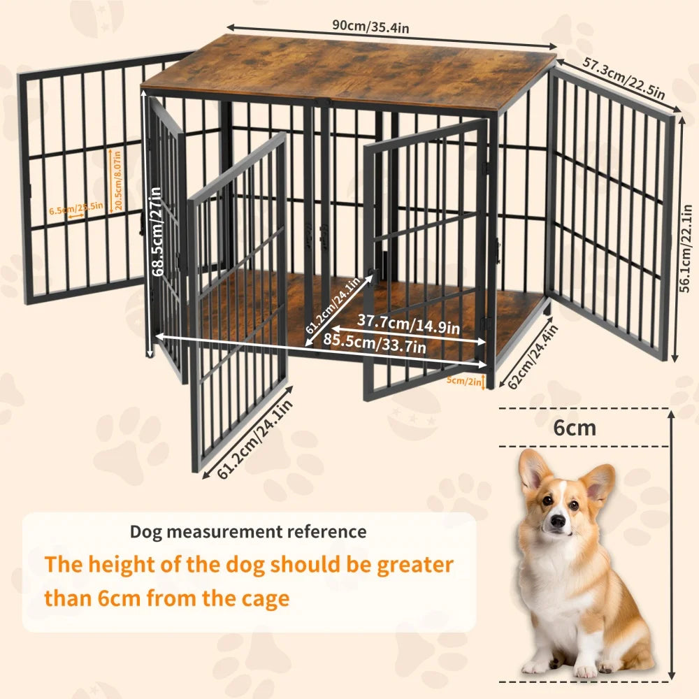 BORWART Furniture Style Dog Crate With Removable Divider