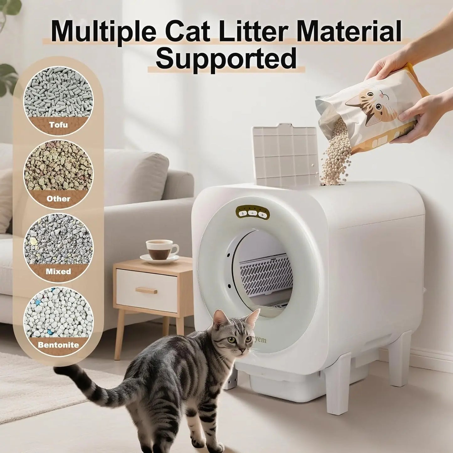 Automatic Self-Cleaning Cat Litter Box For Multiple Cats