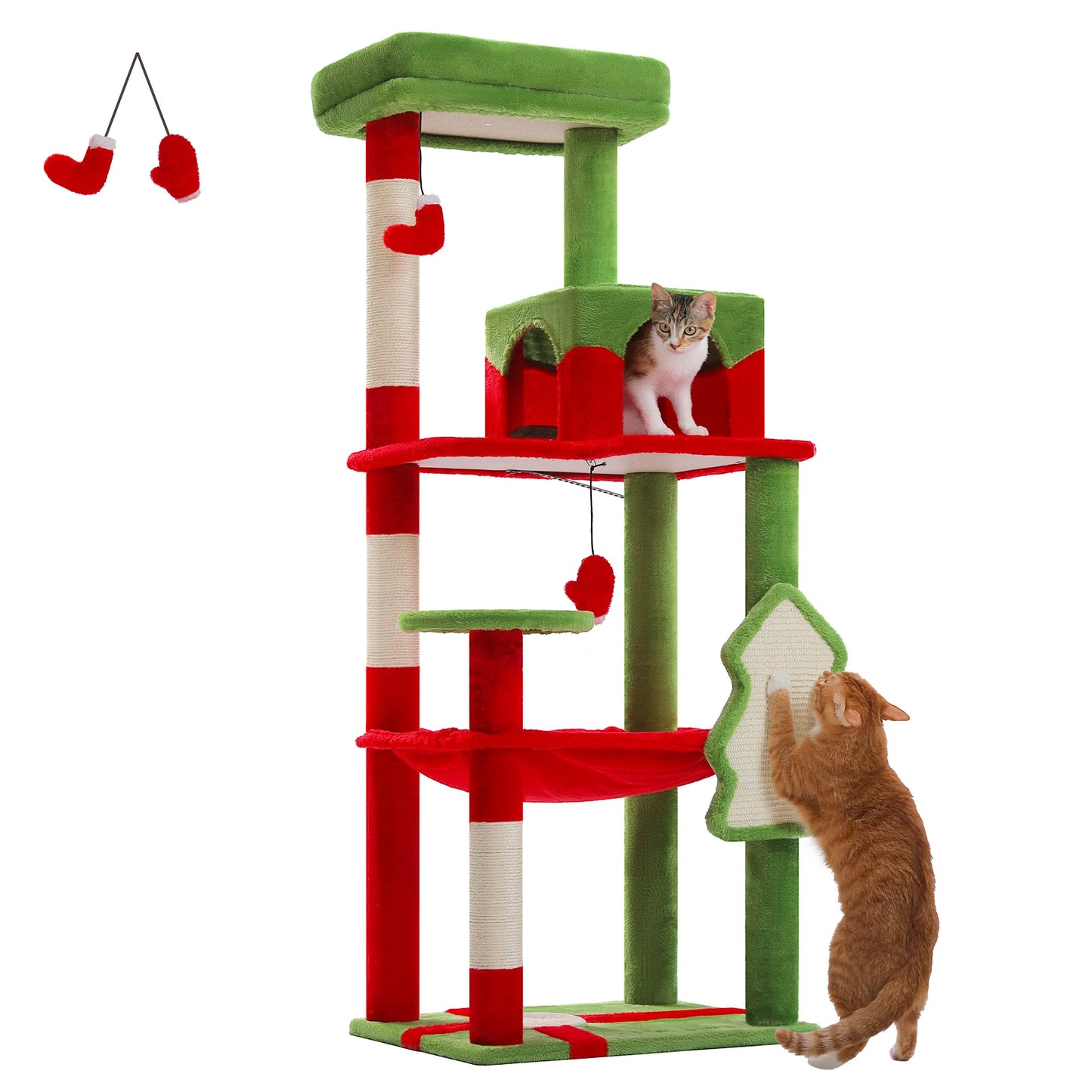 PAWZ Road 5 Level Cat Tree Indoor Large Cat Tower With Hammock