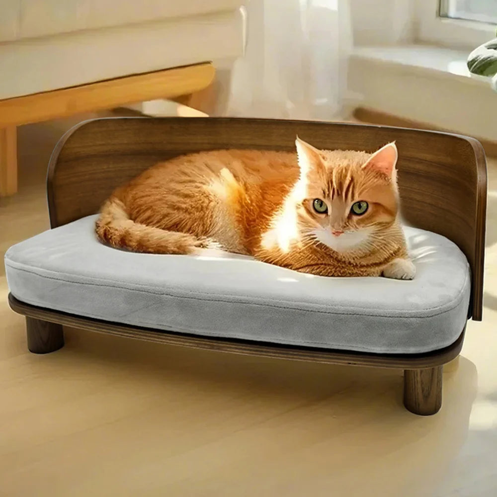 Borwart Elevated Wood Dog Sofa Bed With Removable Cushion