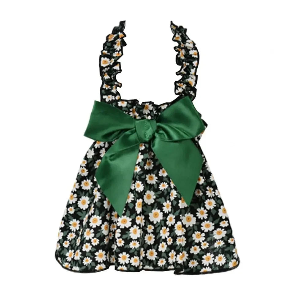 Fashion Pet Dress Sleeveless Flower Style Cat Princess Dog Outfit