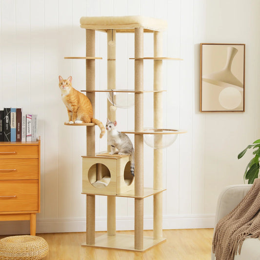 PAWZ Ro Multi Level Cat Tree Wood Tower Scratching Posts