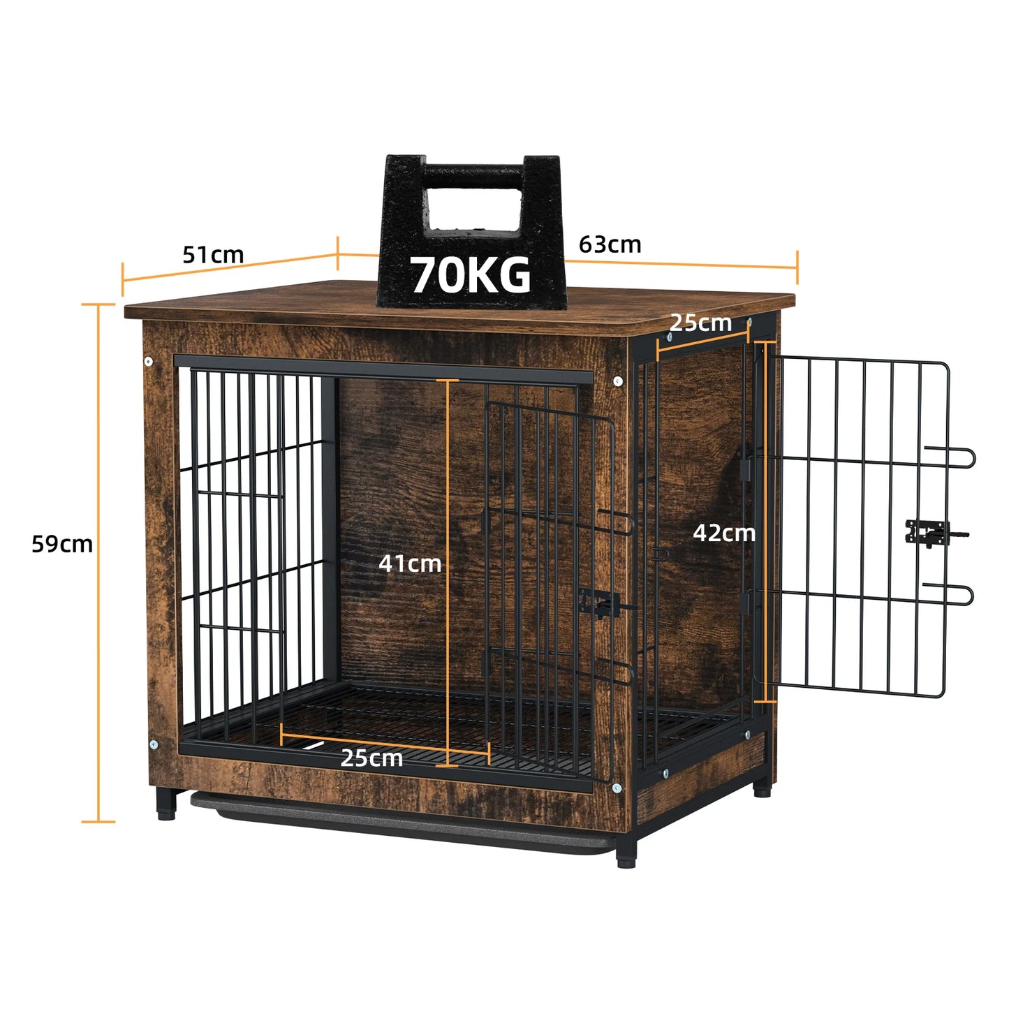 Wooden Dog Crate End Table For Medium To Large Dogs