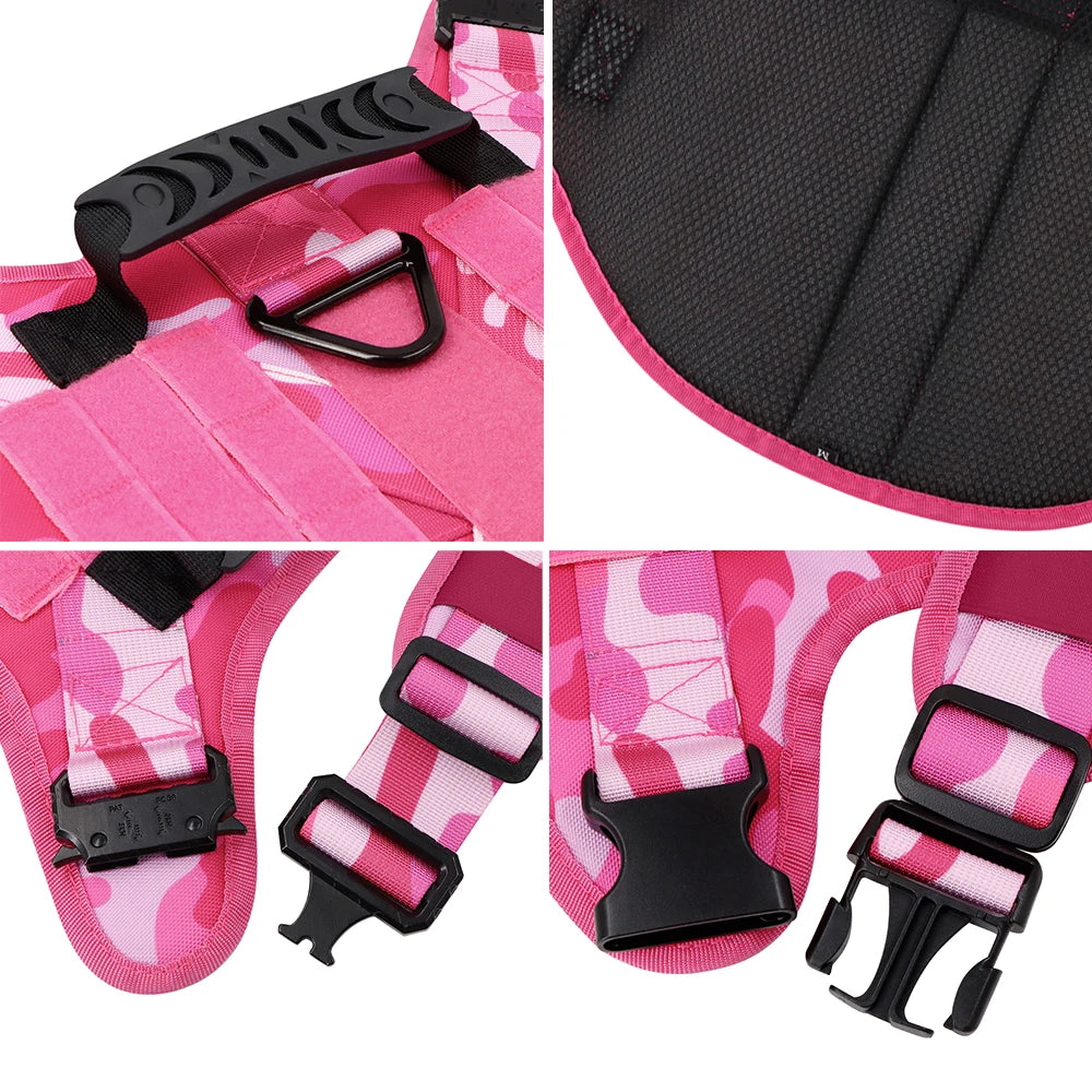 Military Camouflage Dog Harness For Large Medium Dogs Adjustable Vest