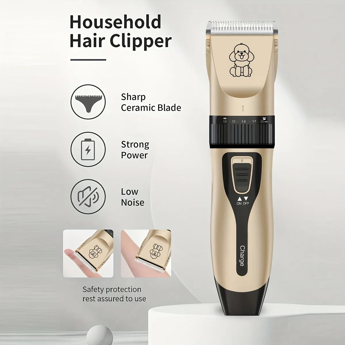YUKU USB Rechargeable Pet Grooming Kit Cordless Trimmer for Dogs and Cats