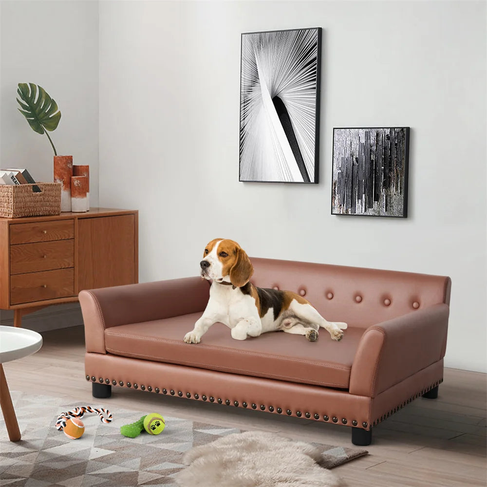 Borwart Heavy Duty Pet Sofa Bed Cushioned Raised Dog Couch