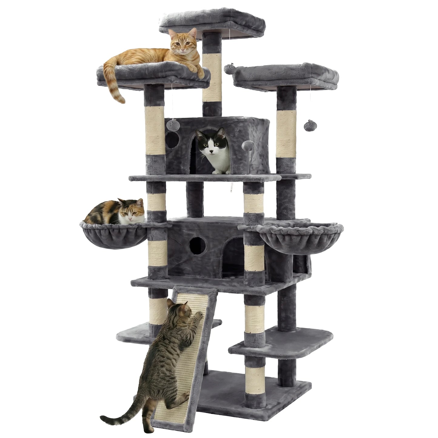 Large Cat Tree Tower With Multi Levels And Two Condos