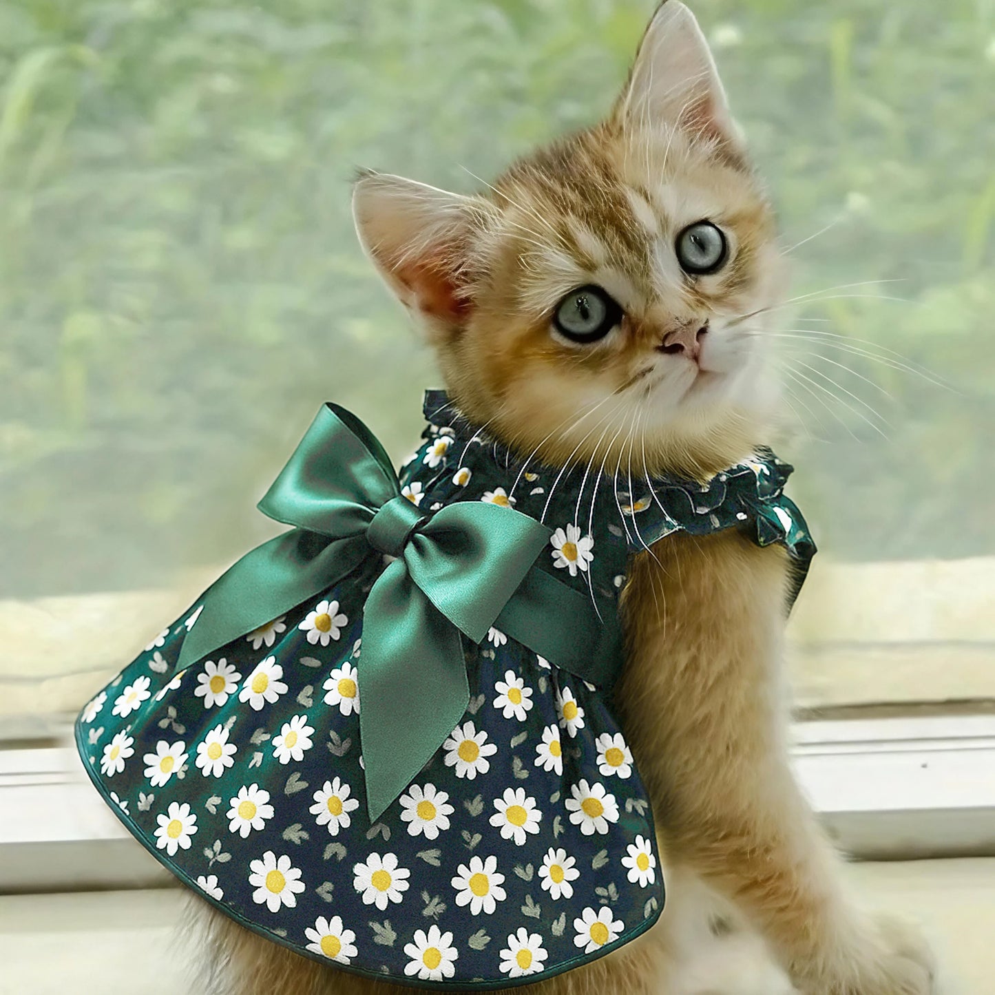 Fashion Pet Dress Sleeveless Flower Style Cat Princess Dog Outfit