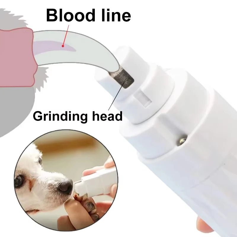 Two-Speed Dog Nail Grinder With Three-Port USB Rechargeable Trimmer