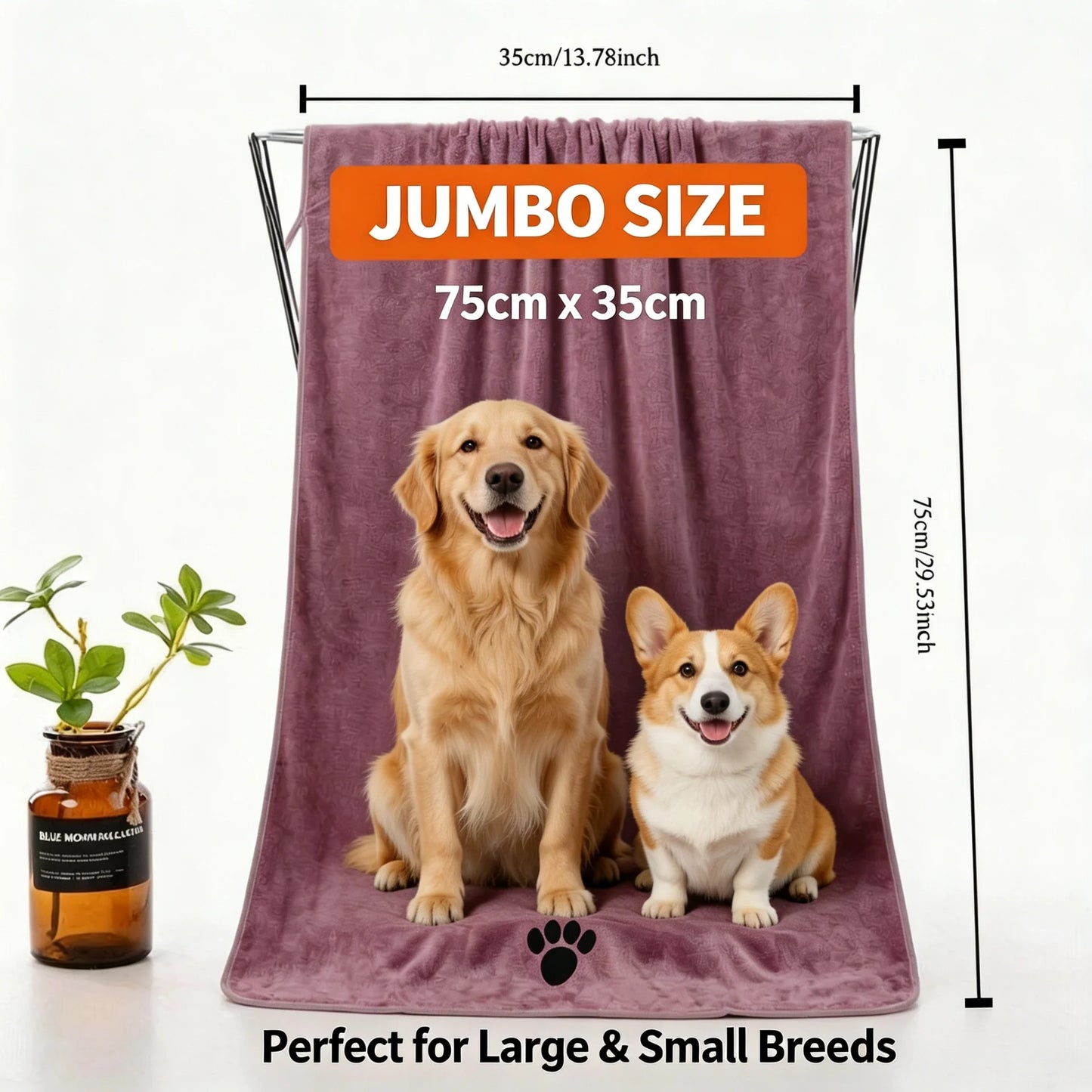 Ultra Absorbent Microfiber Pet Bath Towel For Dogs And Cats