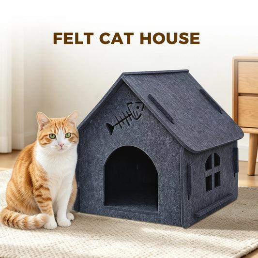 Detachable Splicing Felt Cat House For Indoor Cats Cabin Cave