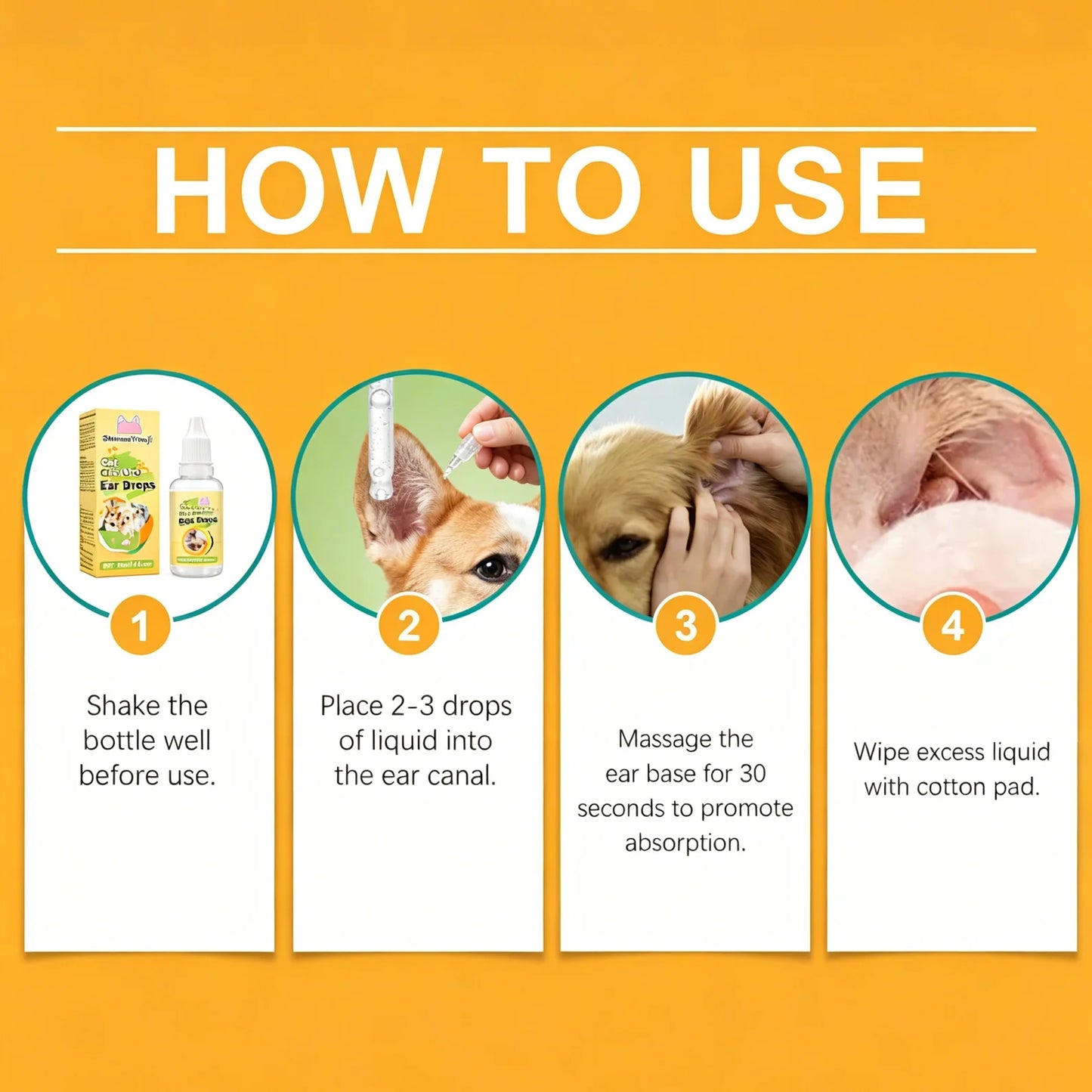 Pet Ear Cleaning Drops For Dogs And Cats Gentle Formula