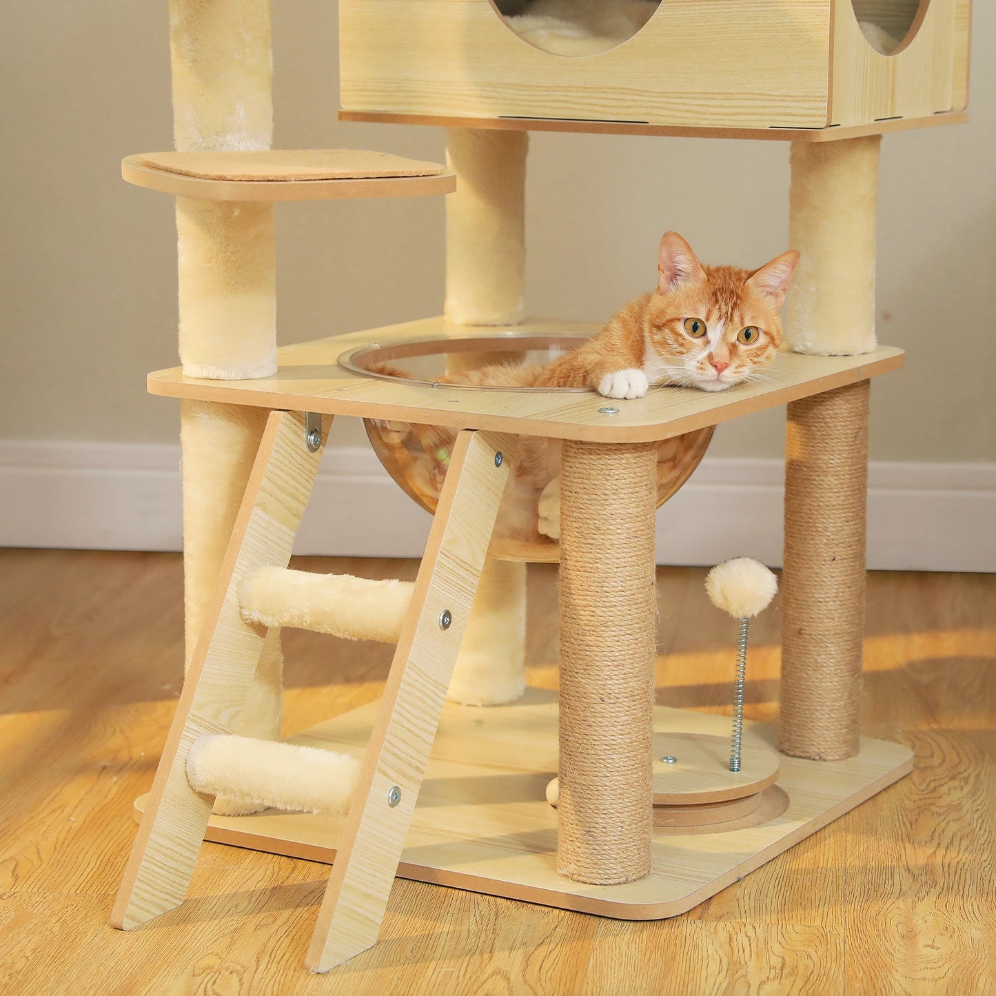 PAWZ Ro Multi Level Cat Tree Wood Tower Scratching Posts