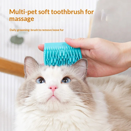 Pet Massage Grooming Comb With Soft Rubber Bristles