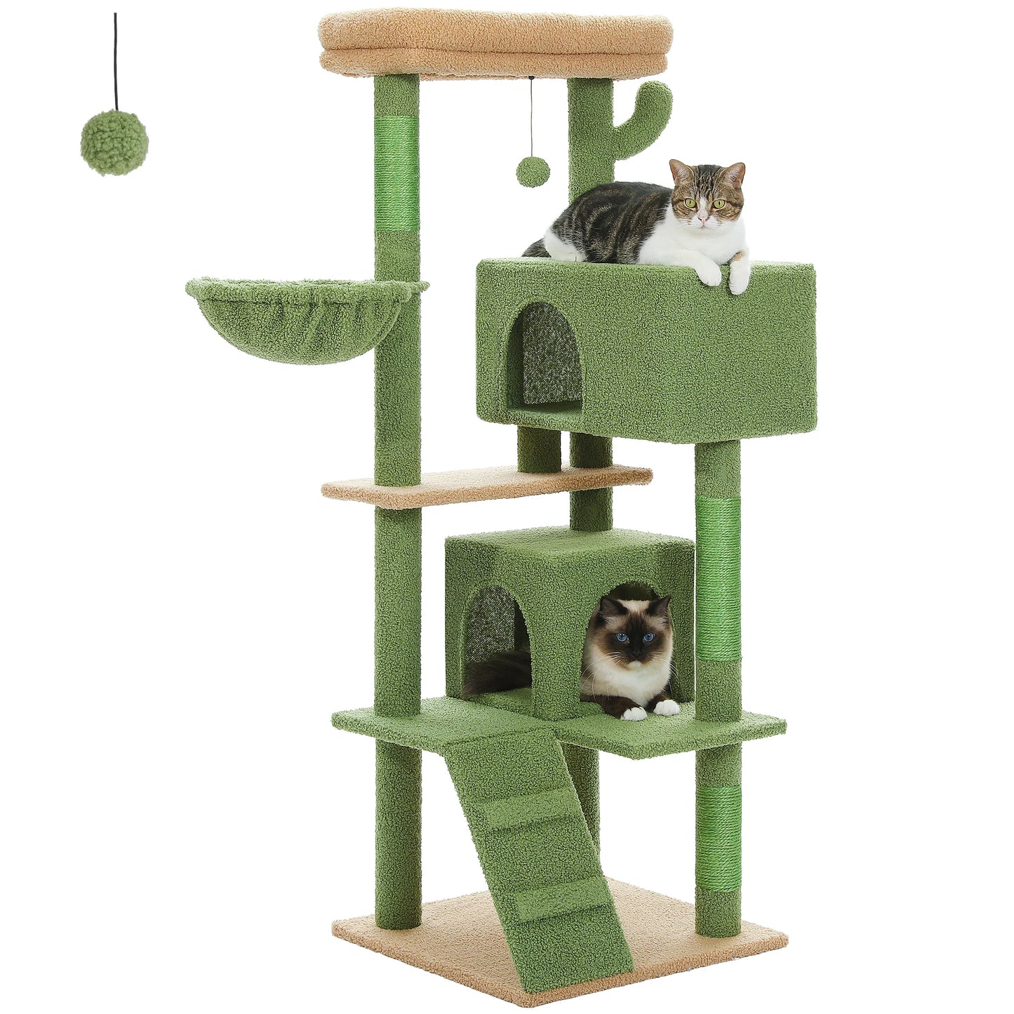 PEQULTI Five Level Cat Tree With Hammock And Cozy Condos