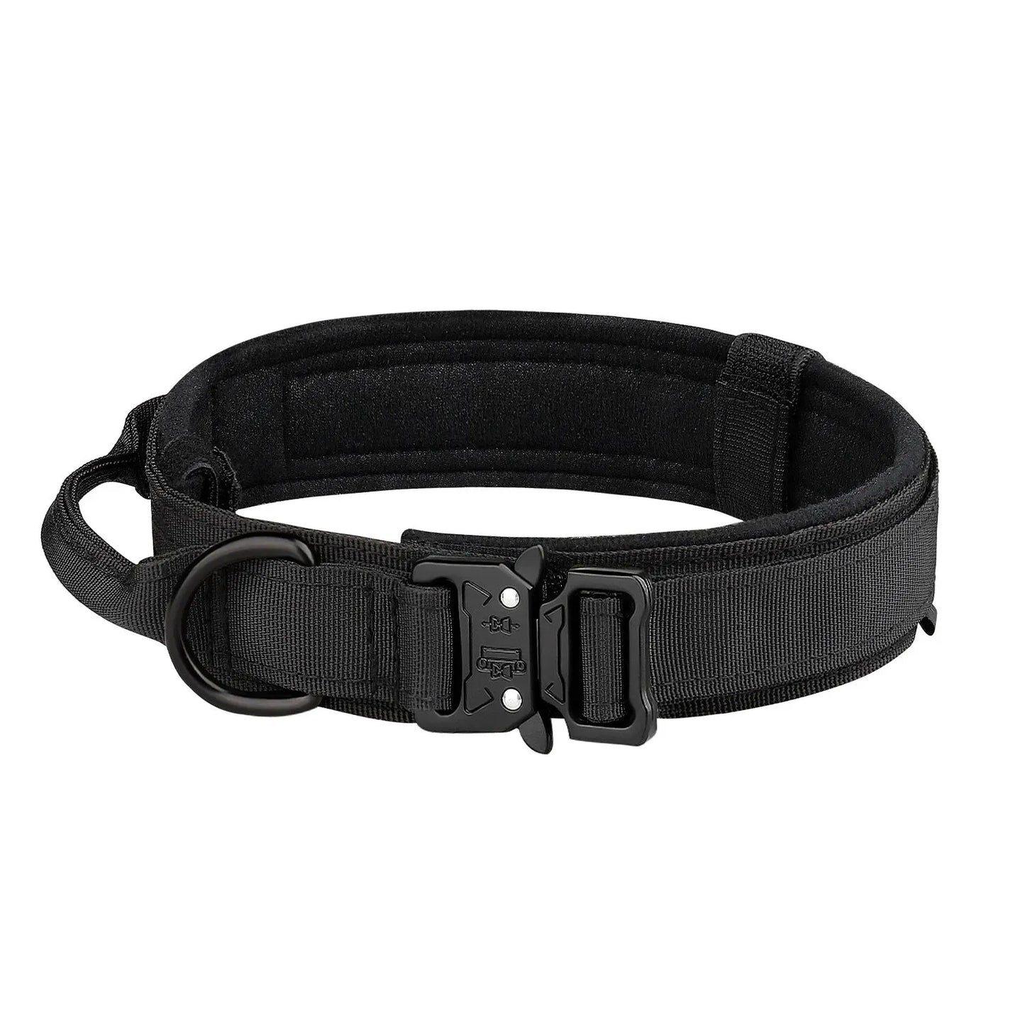 Outdoor Tactical Dog Collar With Metal Buckle Breathable Nylon