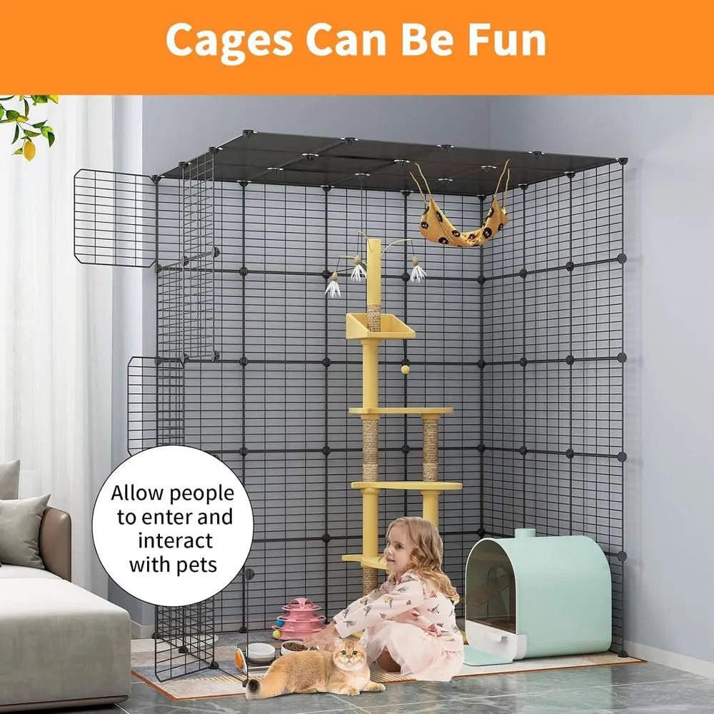 5 Tier Cat Playpen Cage With Detachable Metal Wire Kennels