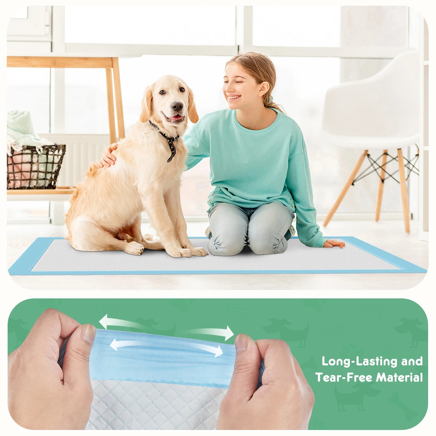 JHK Disposable Underpads 150 Count Quick Dry Leakproof Pet Pads