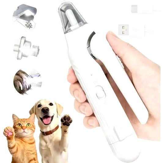 2-In-1 Dog Nail Clippers With Lights Electric Pet Nail Grinder