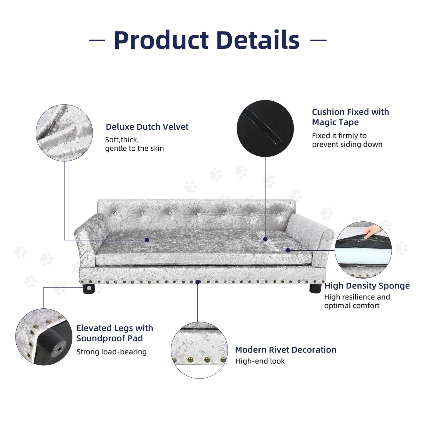 BINGOPAW Extra Large Elevated Dog Sofa Bed With Removable Cushion