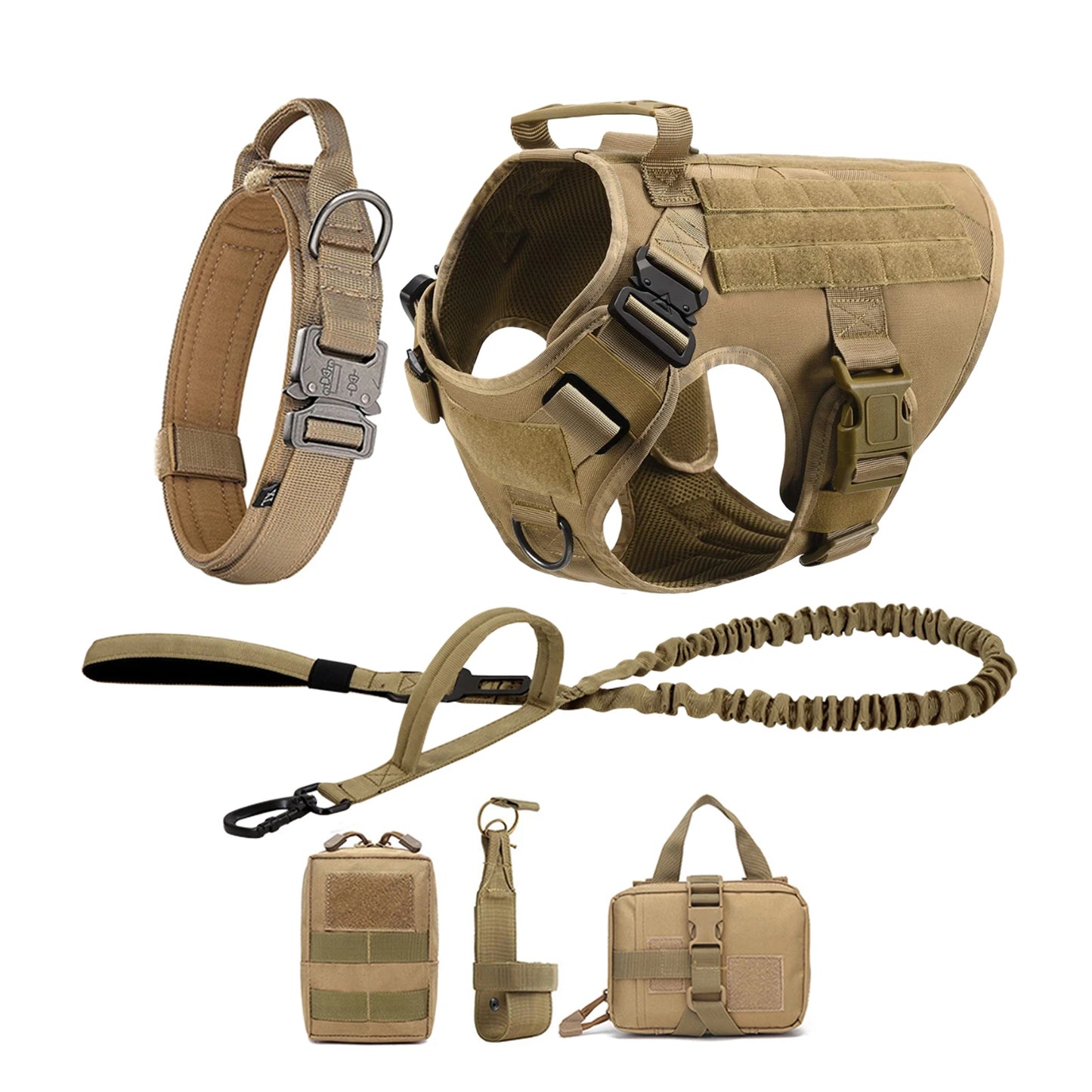 Tactical Dog Harness With Molle Pouches For German Shepherds
