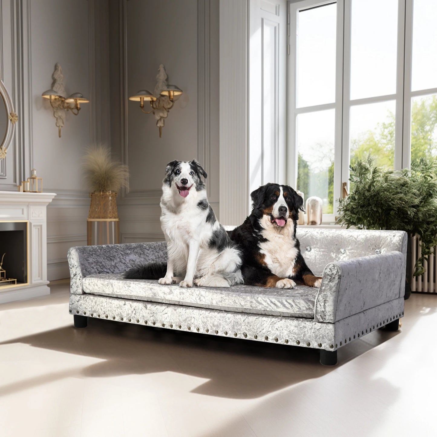 Borwart Heavy Duty Pet Sofa Bed Cushioned Raised Dog Couch