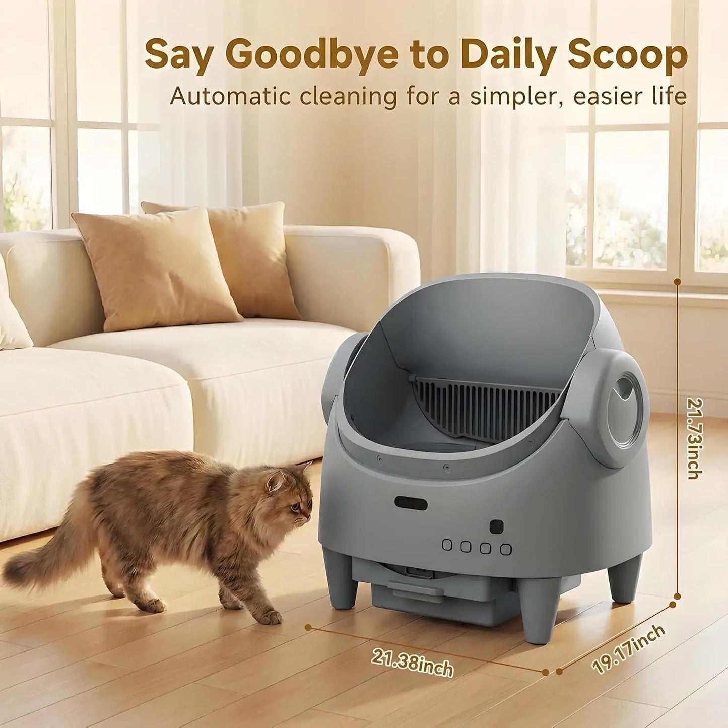 HiMISS 8L Self-Cleaning Smart Cat Litter Box With WiFi