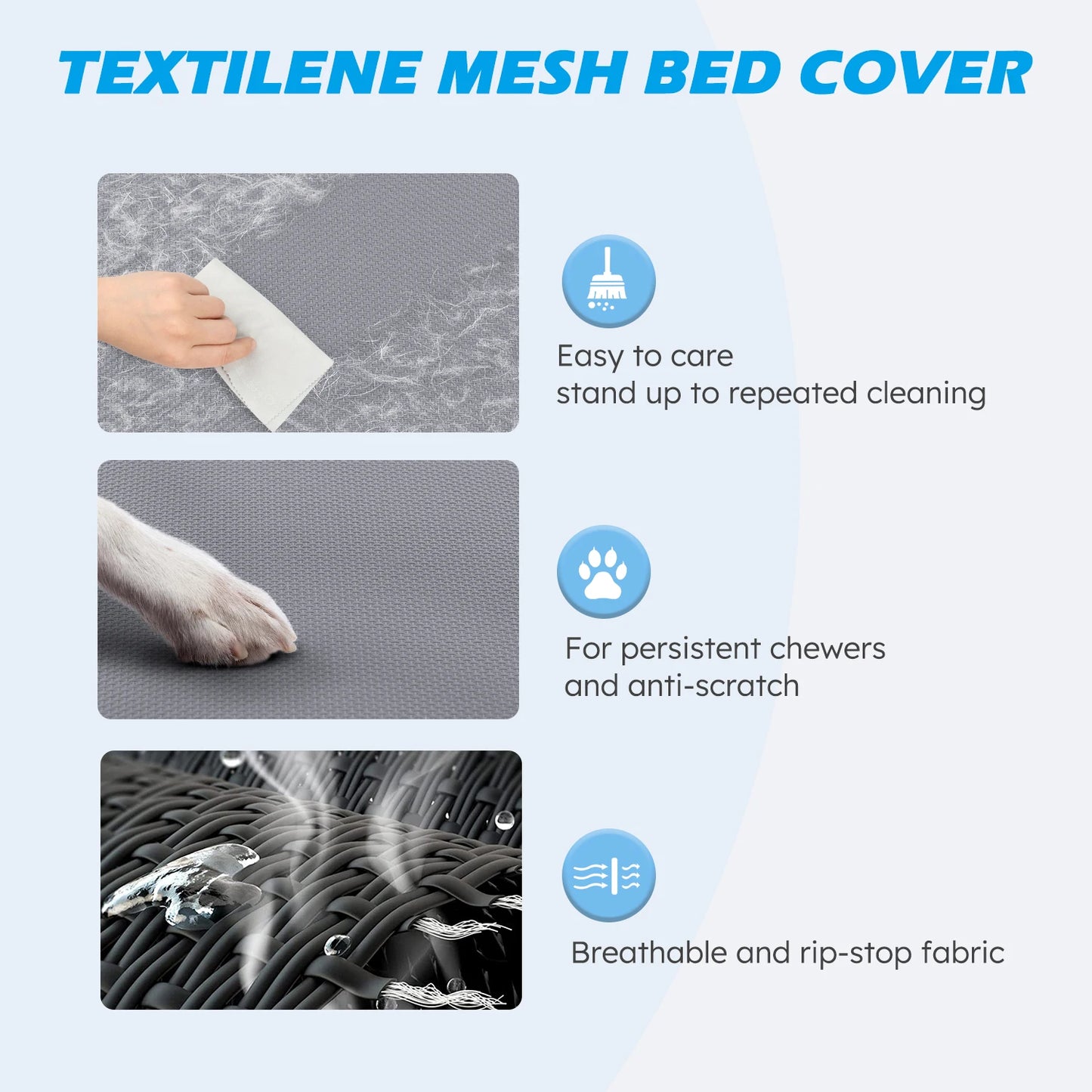 Elevated Cooling Dog Bed With Chew Proof Mesh Metal Frame