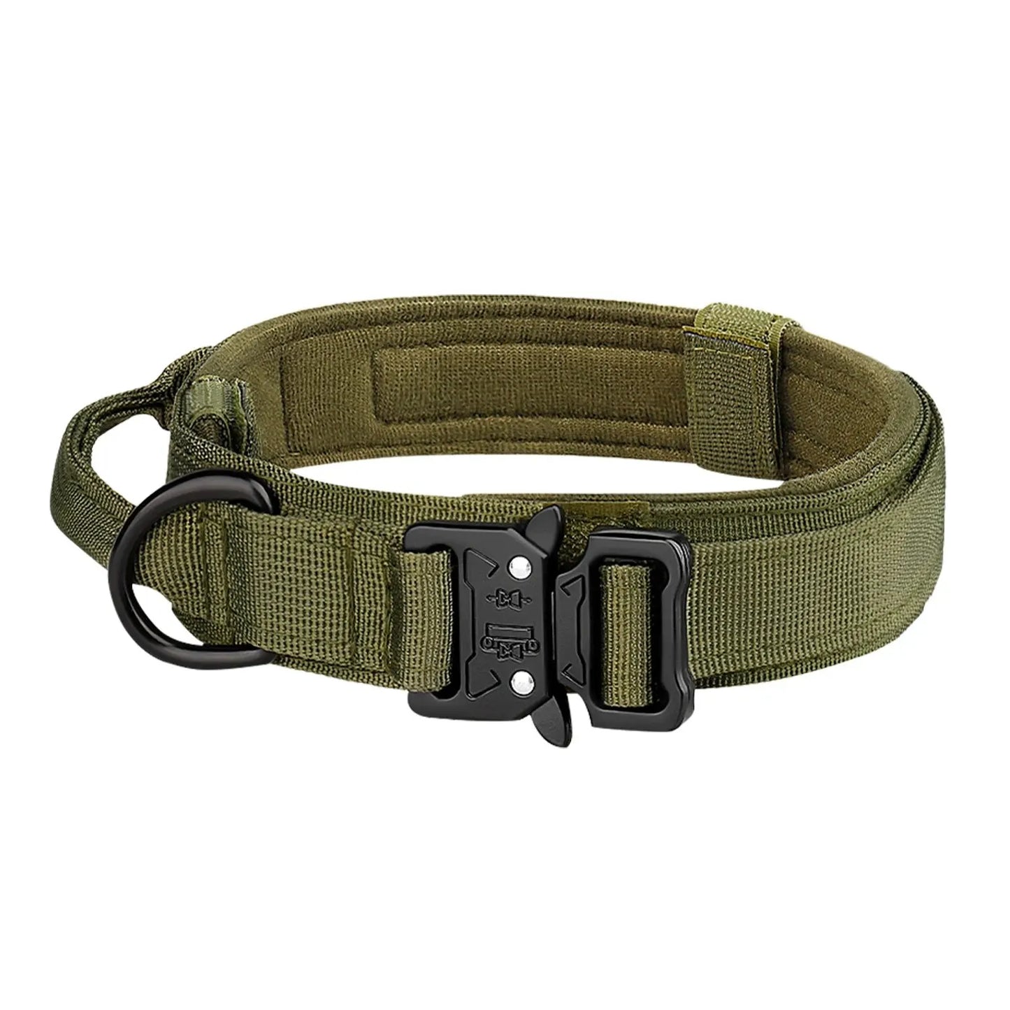 Outdoor Tactical Dog Collar With Metal Buckle Breathable Nylon