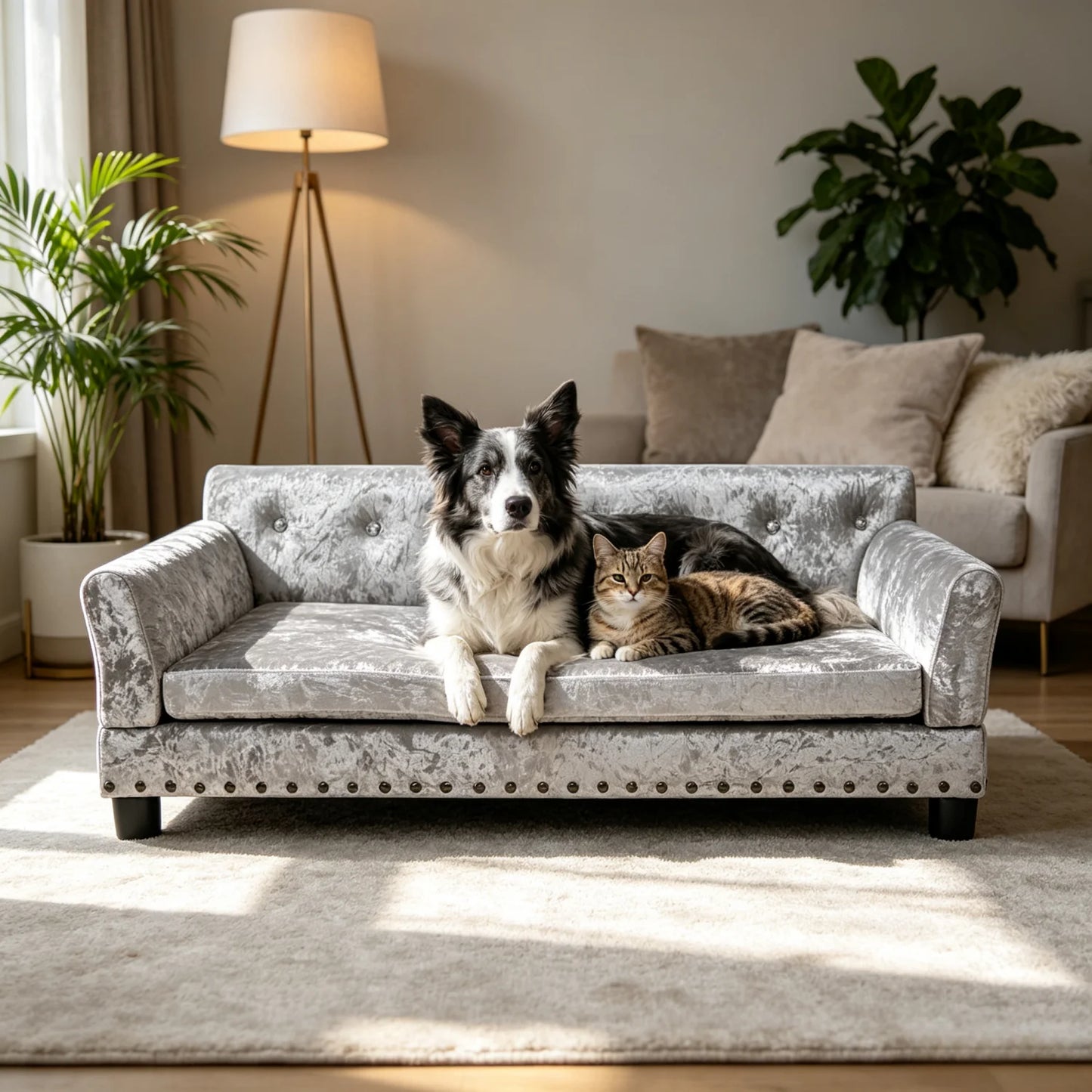 BINGOPAW Extra Large Elevated Dog Sofa Bed With Removable Cushion