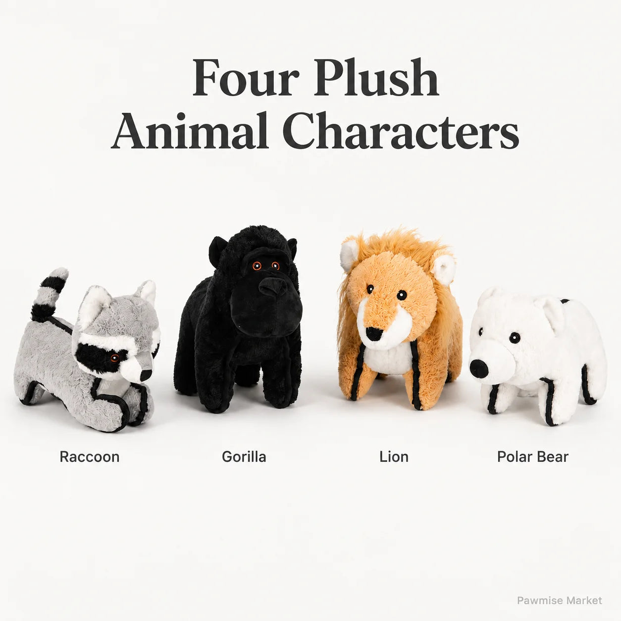 Plush Squeaky Dogs and Cats Toys Set for Anxiety Relief