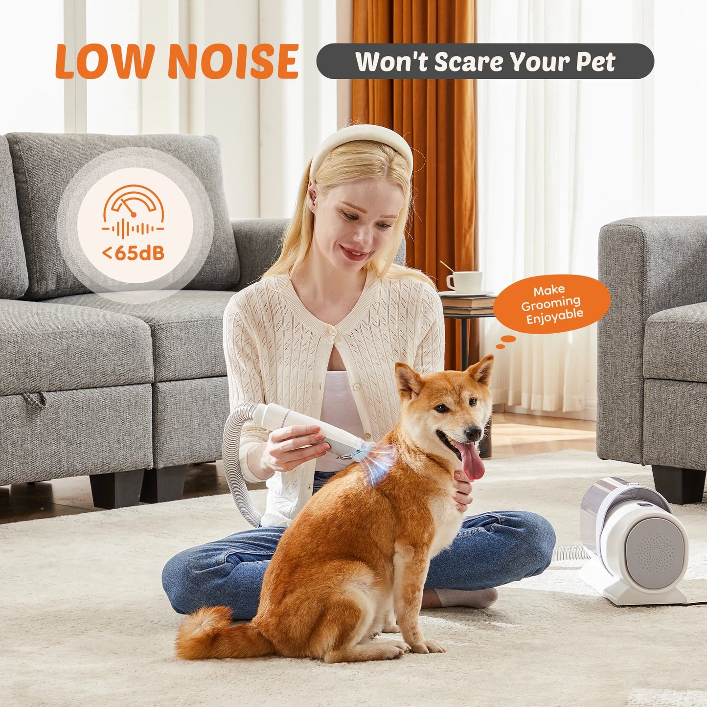 Professional Pet Grooming Vacuum Kit With 3 Suction Modes And 5 Groomer Tools