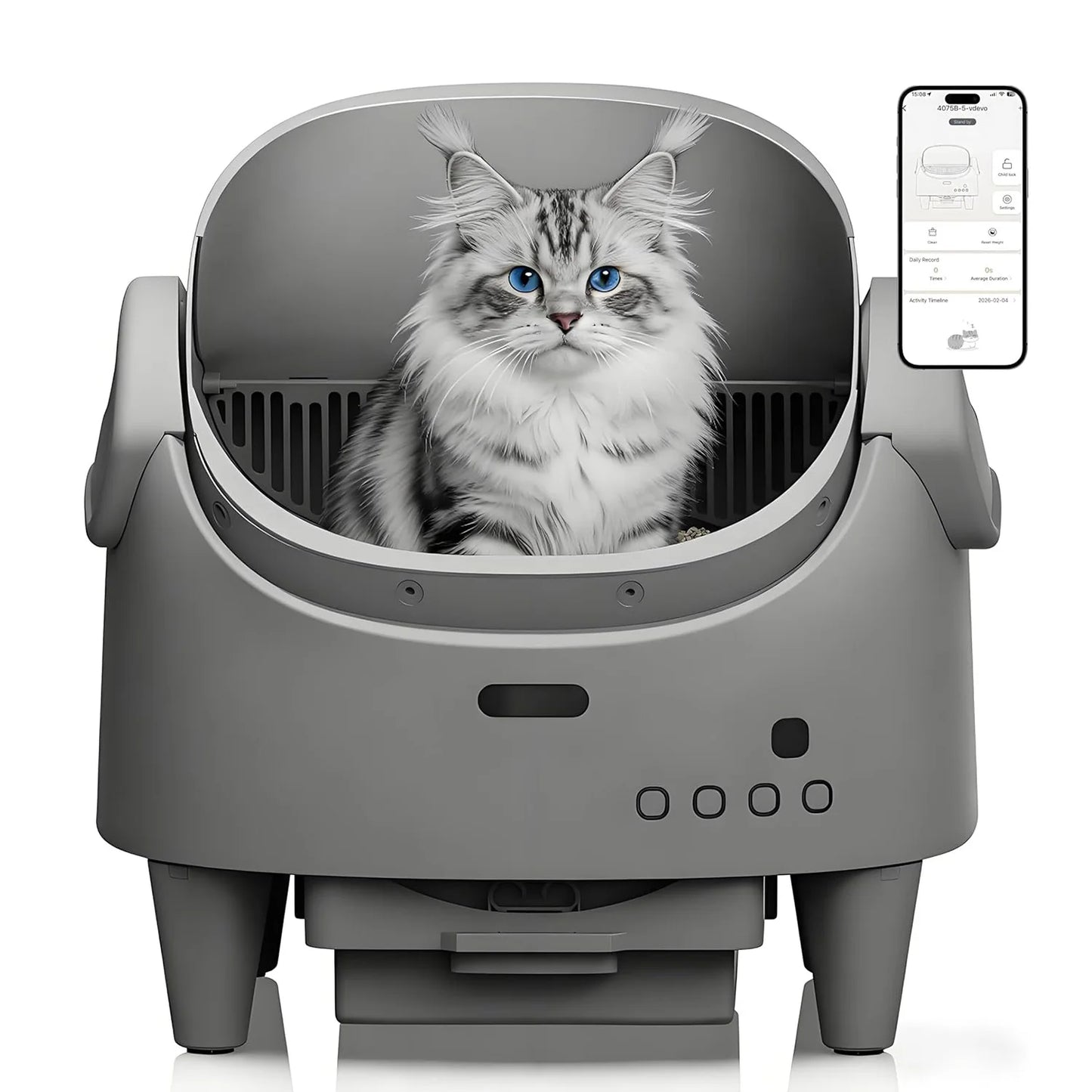 HiMISS 8L Self-Cleaning Smart Cat Litter Box With WiFi