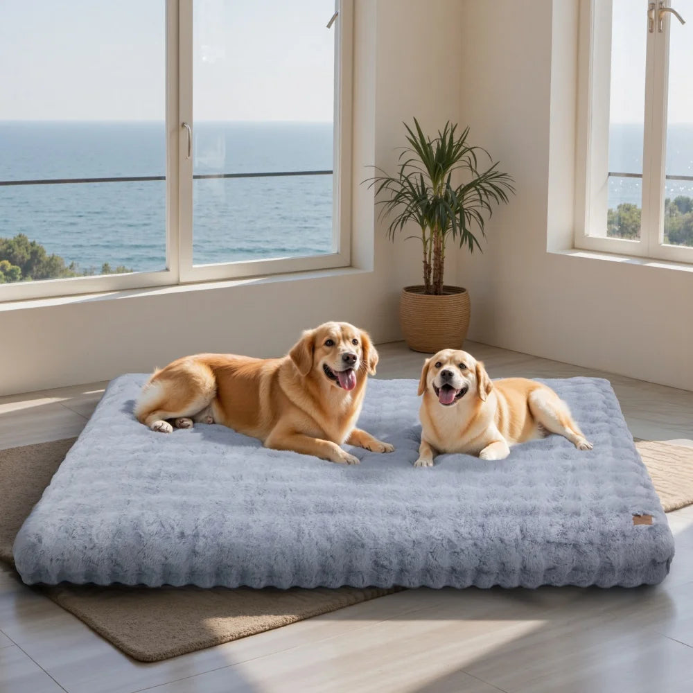 BORWART Ultra Plush Dog Bed For Large Dogs Washable Mat