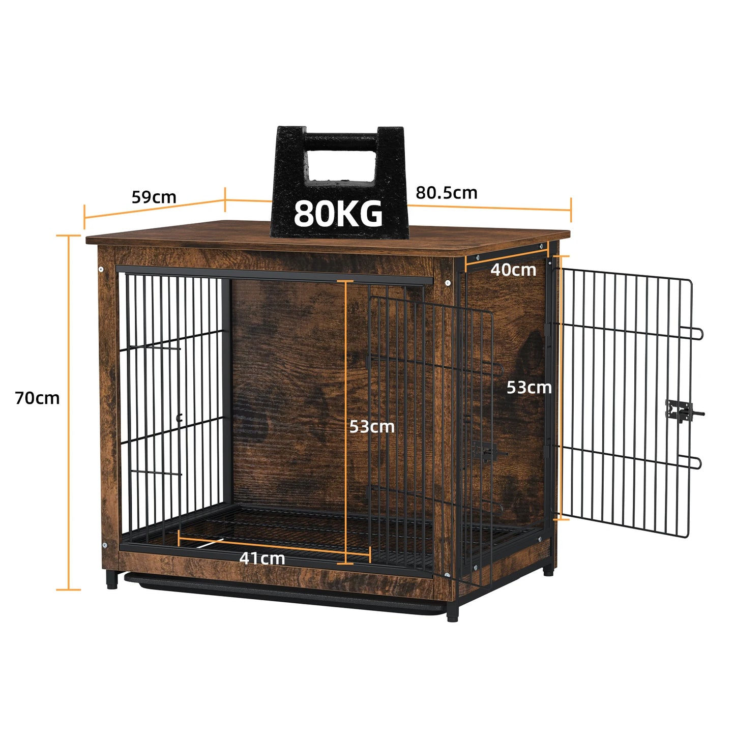 Wooden Dog Crate End Table For Medium To Large Dogs