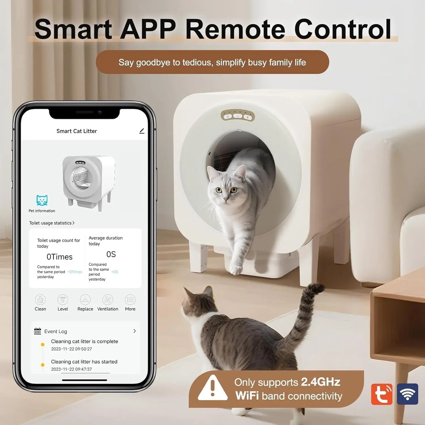 Automatic Self-Cleaning Cat Litter Box For Multiple Cats
