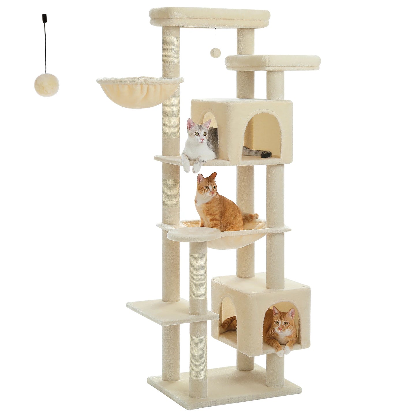 PAWZ Road Tall Cat Tree With Hammock And Scratching Posts