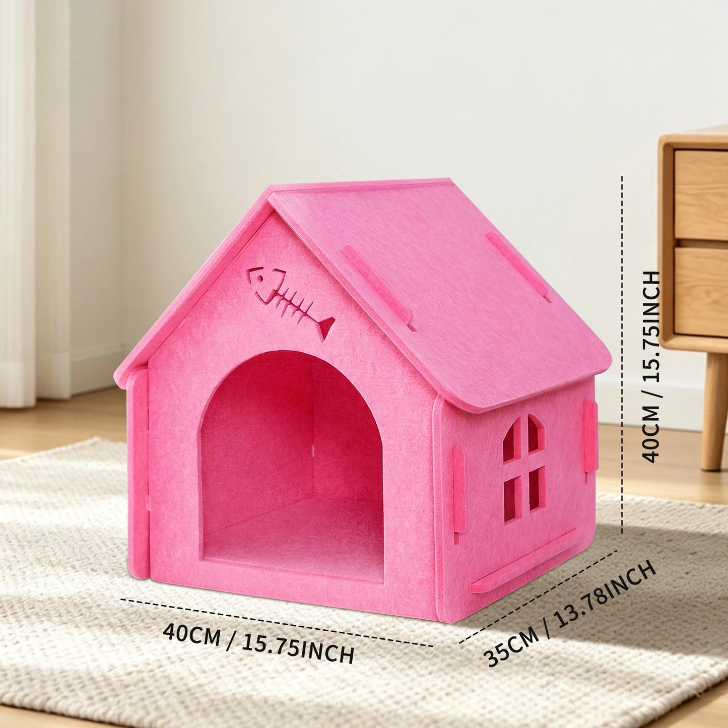 Detachable Splicing Felt Cat House For Indoor Cats Cabin Cave