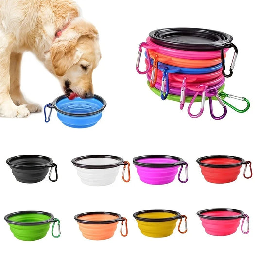 Portable Collapsible Pet Food Bowl TPR Silicone Travel Outdoor