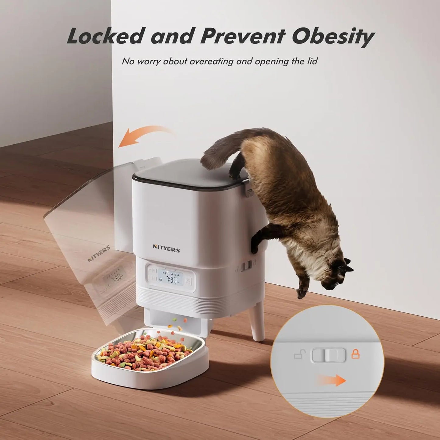 Nityers Automatic Cat And Small Dog Feeder With Timed Dispenser