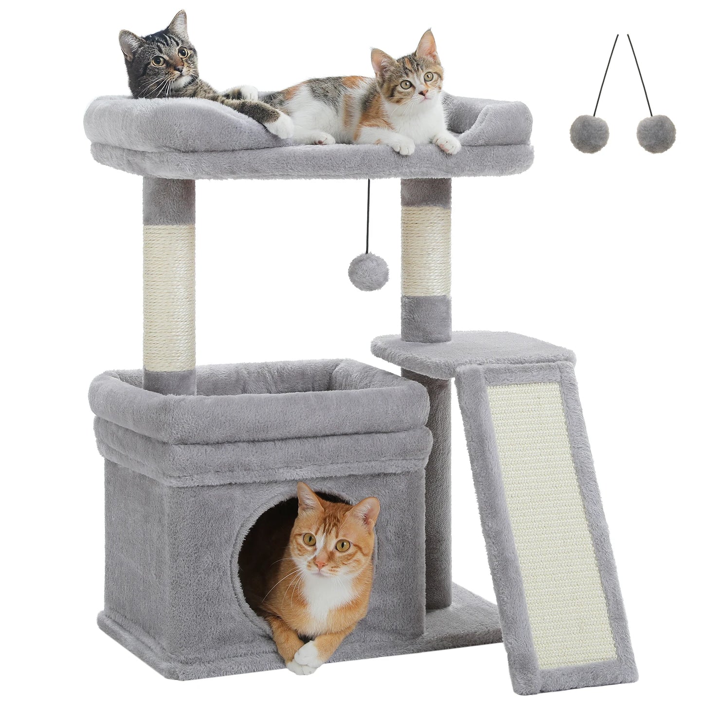 PAWZ Road Three-Tier Cat Tree With Sisal Scratching Posts