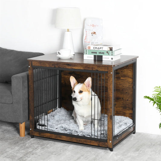 Wooden Dog Crate End Table For Medium To Large Dogs
