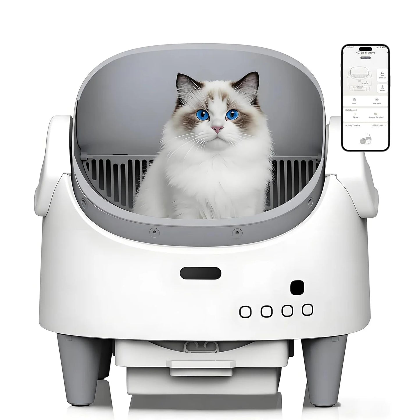 HiMISS 8L Self-Cleaning Smart Cat Litter Box With WiFi