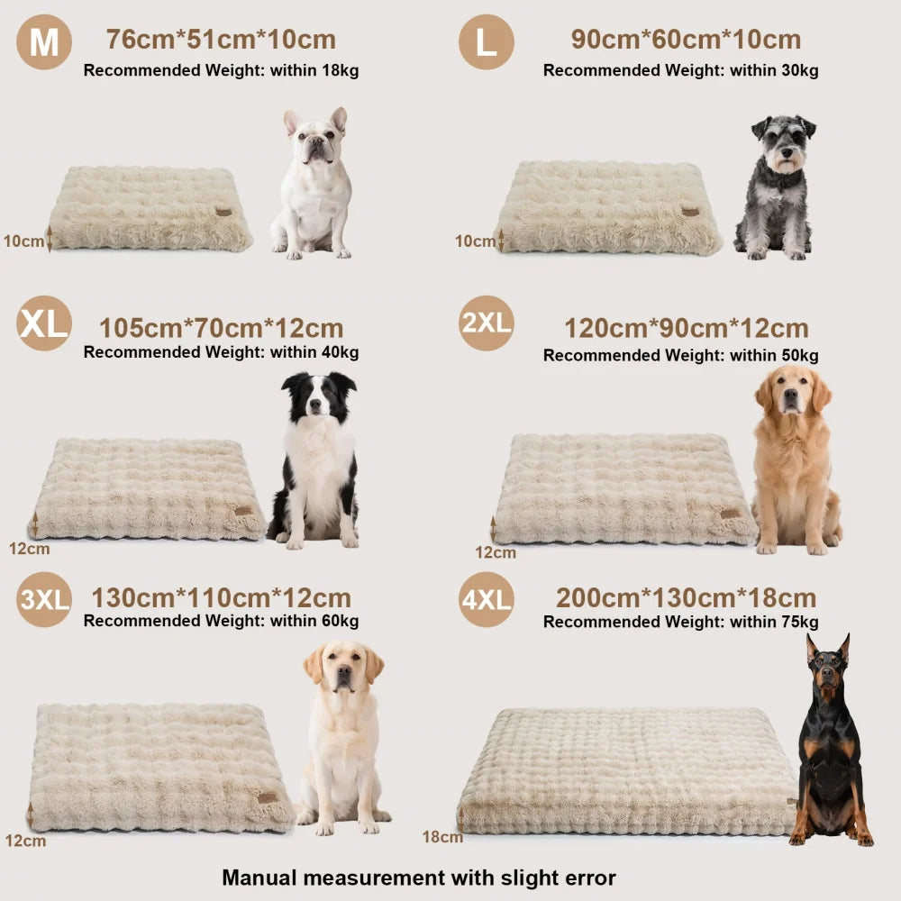 BORWART Ultra Plush Dog Bed For Large Dogs Washable Mat