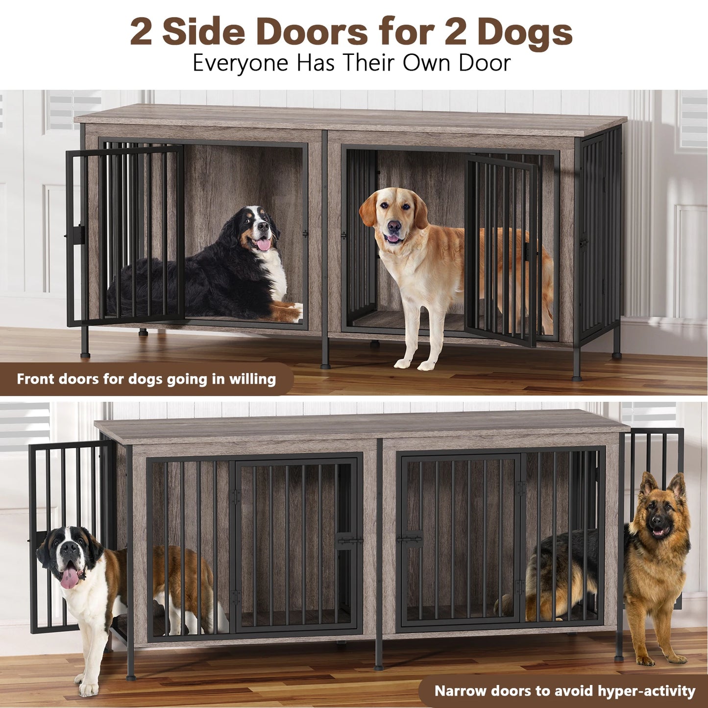 Heavy Duty Dog Crate Furniture Kennel Table and Tv Stand